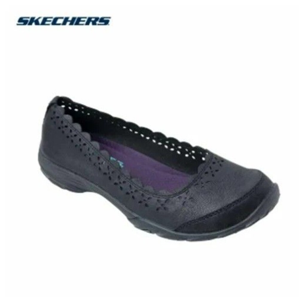 Skechers Black Sweet Hearted Air Cooled Memory Foam Flats Shoes Size 7 NWOB